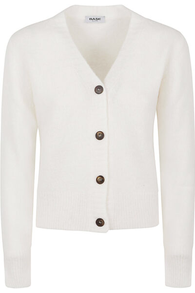 <strong>BASE</strong><br>V-Neck White Cardigan