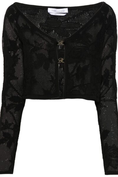 <strong>BLUMARINE</strong><br>Crochet Knit Floral Pattern Sweater